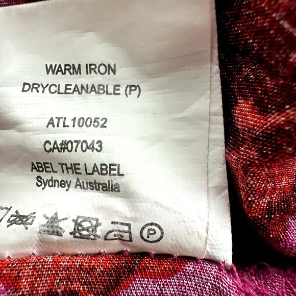 Anthro Abel the Label Reign Maxi Dress Floral Smocked Tiered Red Purple S - Picture 5 of 6